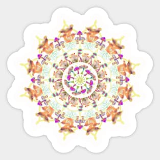 Magic mushrooms Mandala, art therapy Sticker